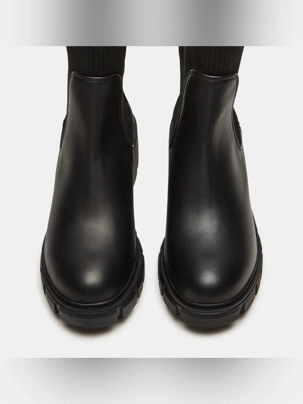 NIB [Steve Madden] Hutch H20 Water Resistant Lug Ankle Boots Black Women’s 7.0